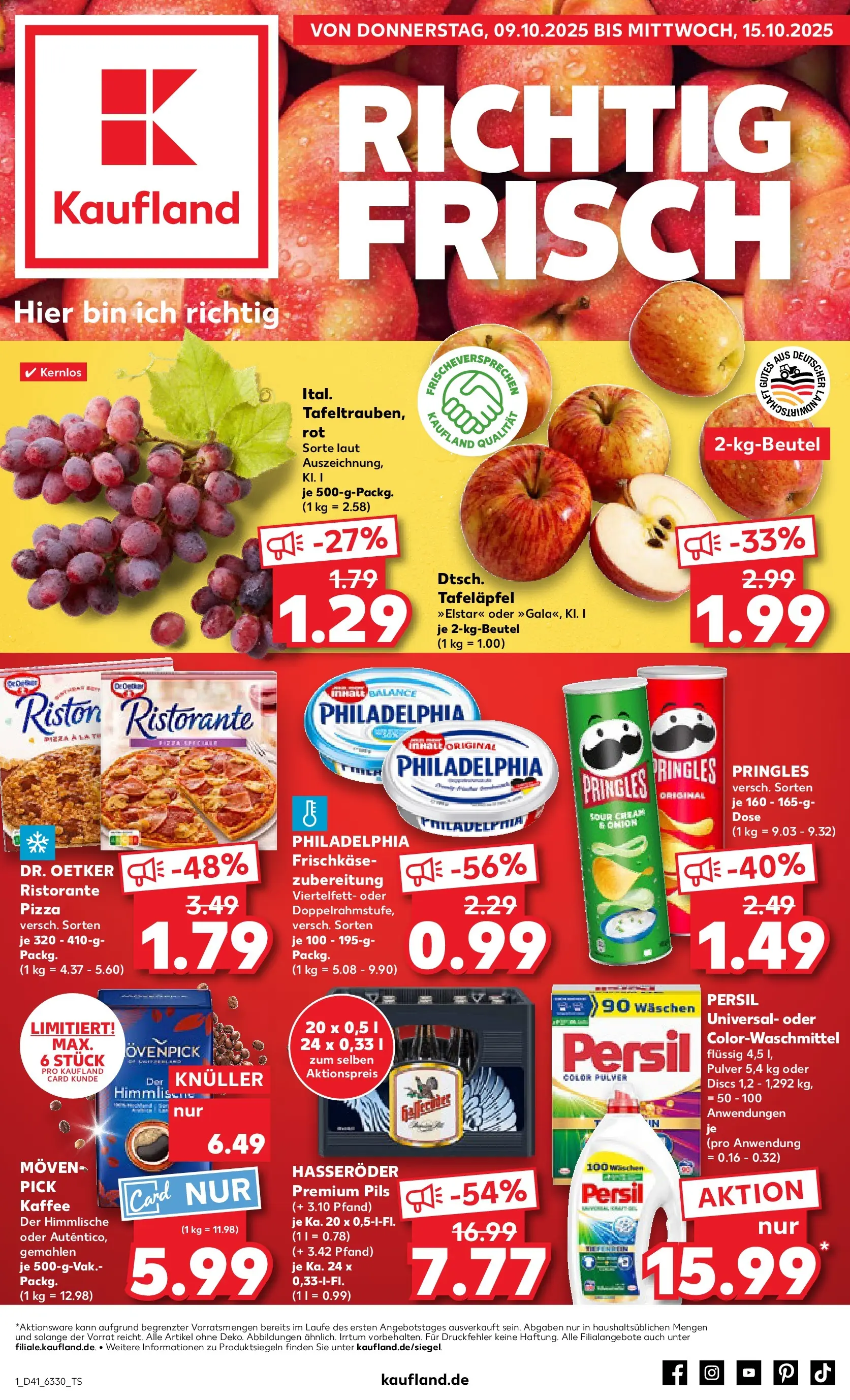 Prospekt Kaufland ab 08.10.2025 » Angebote und Werbung Online | Seite: 1 | Produkte: Ristorante, Pizza, Hasseröder, Frischkase Prospekt Kaufland ab 08.10.2025 » Angebote Online zum Blättern | Seite: 1 | Produkte: Ristorante, Pizza, Hasseröder, Frischkase