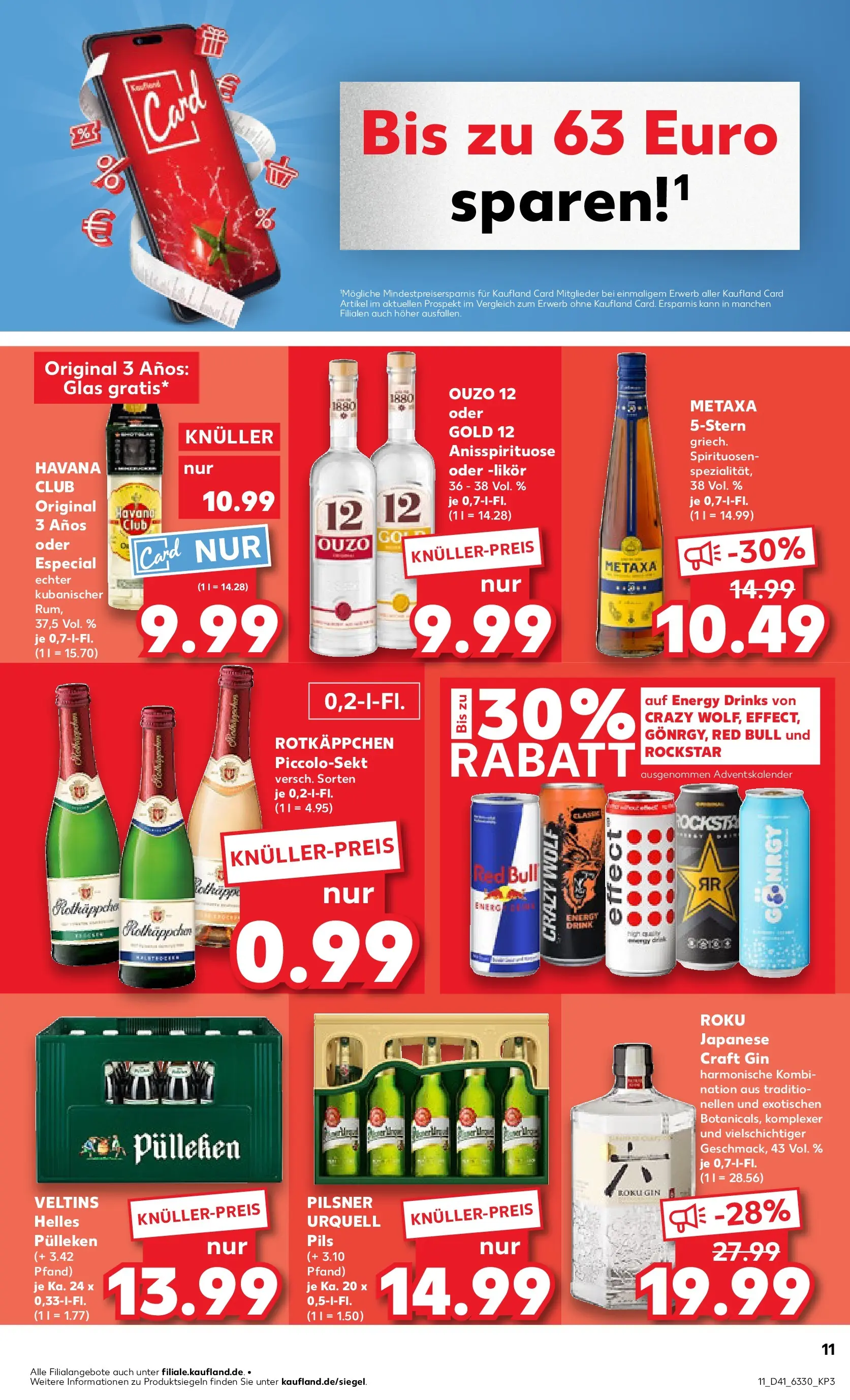 Prospekt Kaufland ab 08.10.2025 » Angebote und Werbung Online | Seite: 11 | Produkte: Ouzo 12, Rockstar, Metaxa, Pilsner urquell Prospekt Kaufland ab 08.10.2025 » Angebote Online zum Blättern | Seite: 11 | Produkte: Ouzo 12, Rockstar, Metaxa, Pilsner urquell