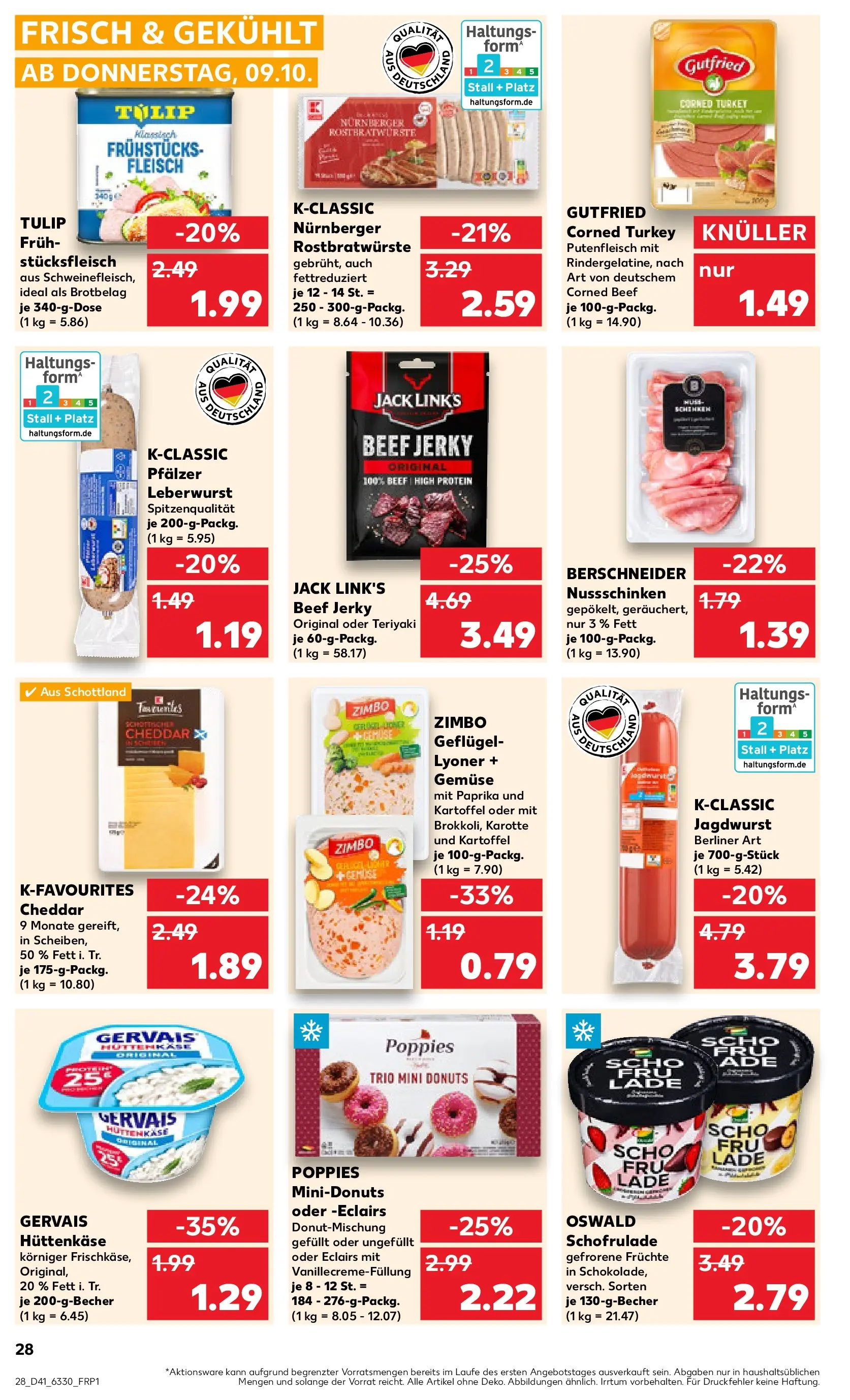 Prospekt Kaufland ab 08.10.2025 » Angebote und Werbung Online | Seite: 28 | Produkte: Donuts, Gemüse, Karotte, Fleisch Prospekt Kaufland ab 08.10.2025 » Angebote Online zum Blättern | Seite: 28 | Produkte: Donuts, Gemüse, Karotte, Fleisch