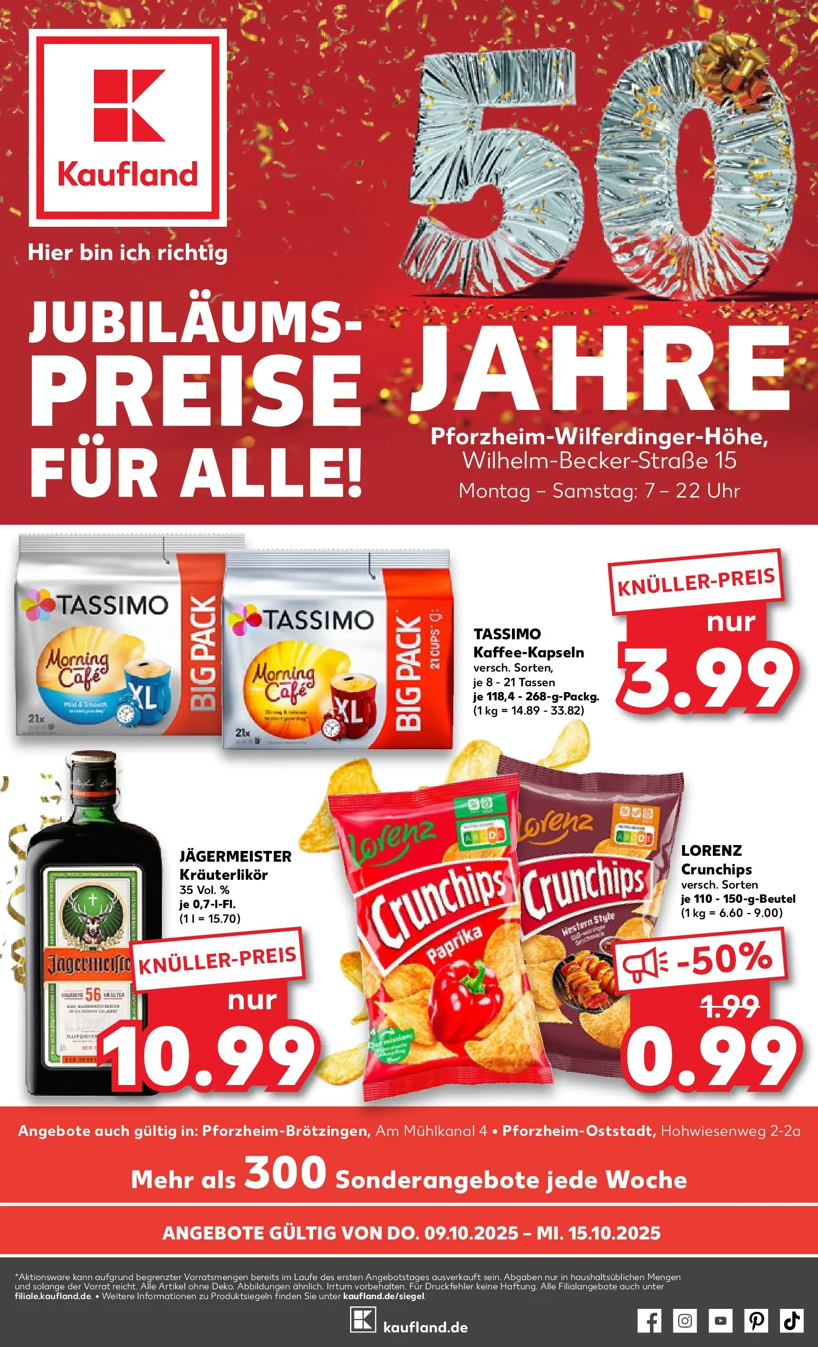 Prospekt Kaufland ab 08.10.2025 » Angebote und Werbung Online | Seite: 1 | Produkte: Jägermeister, Paprika, Chips, Tassimo Prospekt Kaufland ab 08.10.2025 » Angebote Online zum Blättern | Seite: 1 | Produkte: Jägermeister, Paprika, Chips, Tassimo