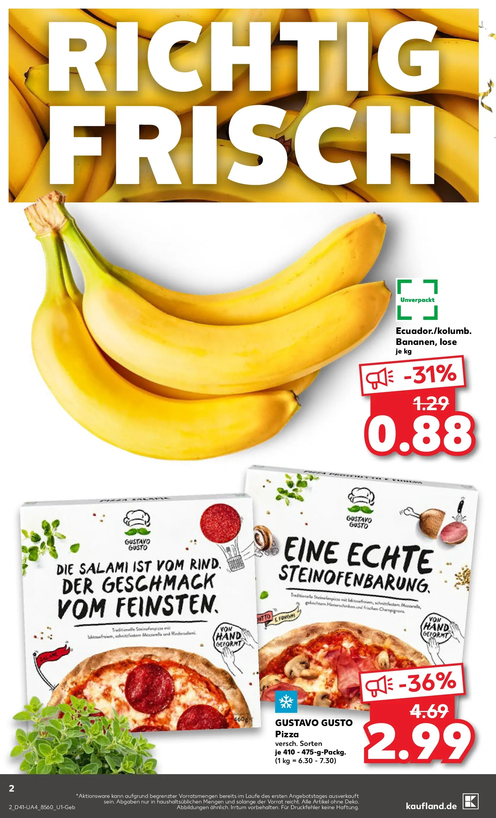 Prospekt Kaufland ab 08.10.2025 » Angebote und Werbung Online | Seite: 2 | Produkte: Gustavo gusto, Mozzarella, Salami, Pizza Prospekt Kaufland ab 08.10.2025 » Angebote Online zum Blättern | Seite: 2 | Produkte: Gustavo gusto, Mozzarella, Salami, Pizza