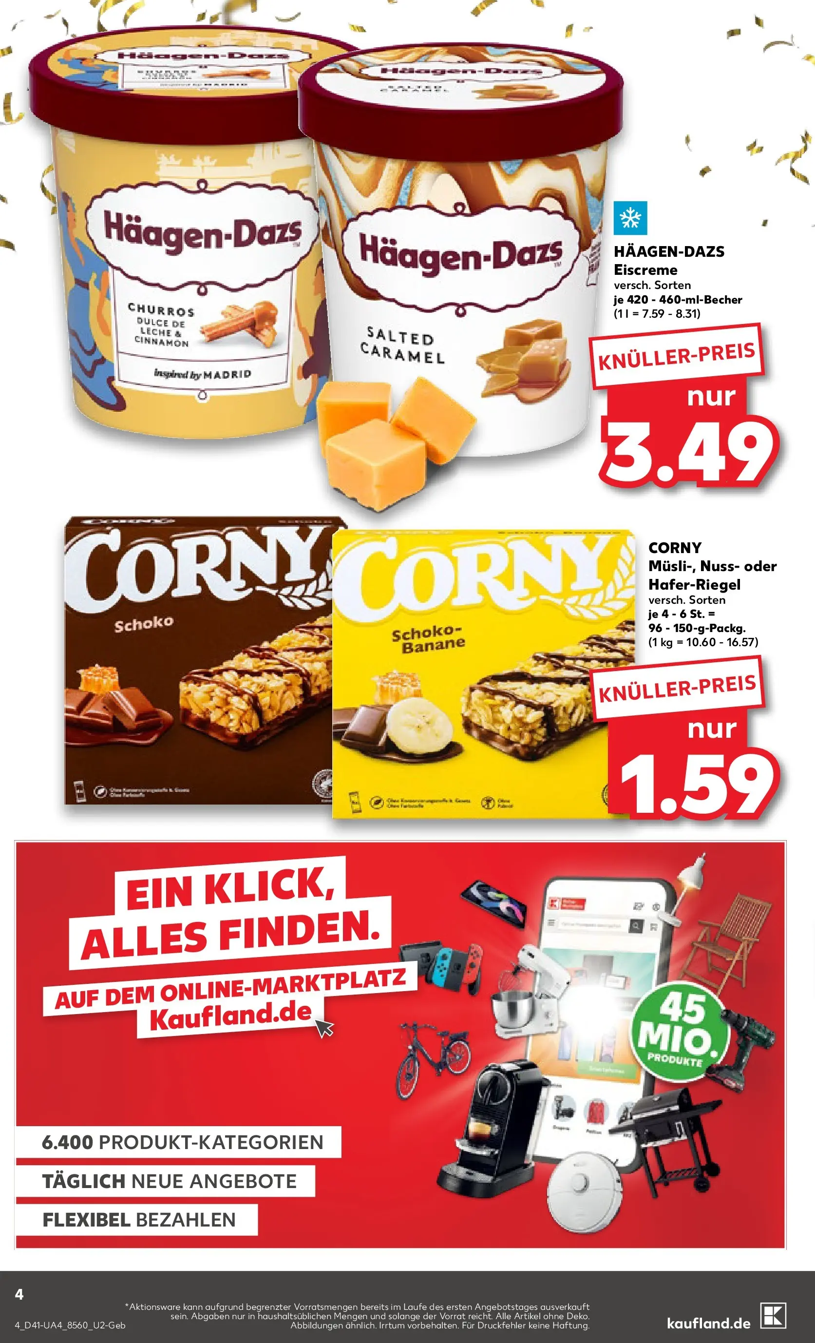 Prospekt Kaufland ab 08.10.2025 » Angebote und Werbung Online | Seite: 4 | Produkte: Eiscreme Prospekt Kaufland ab 08.10.2025 » Angebote Online zum Blättern | Seite: 4 | Produkte: Eiscreme