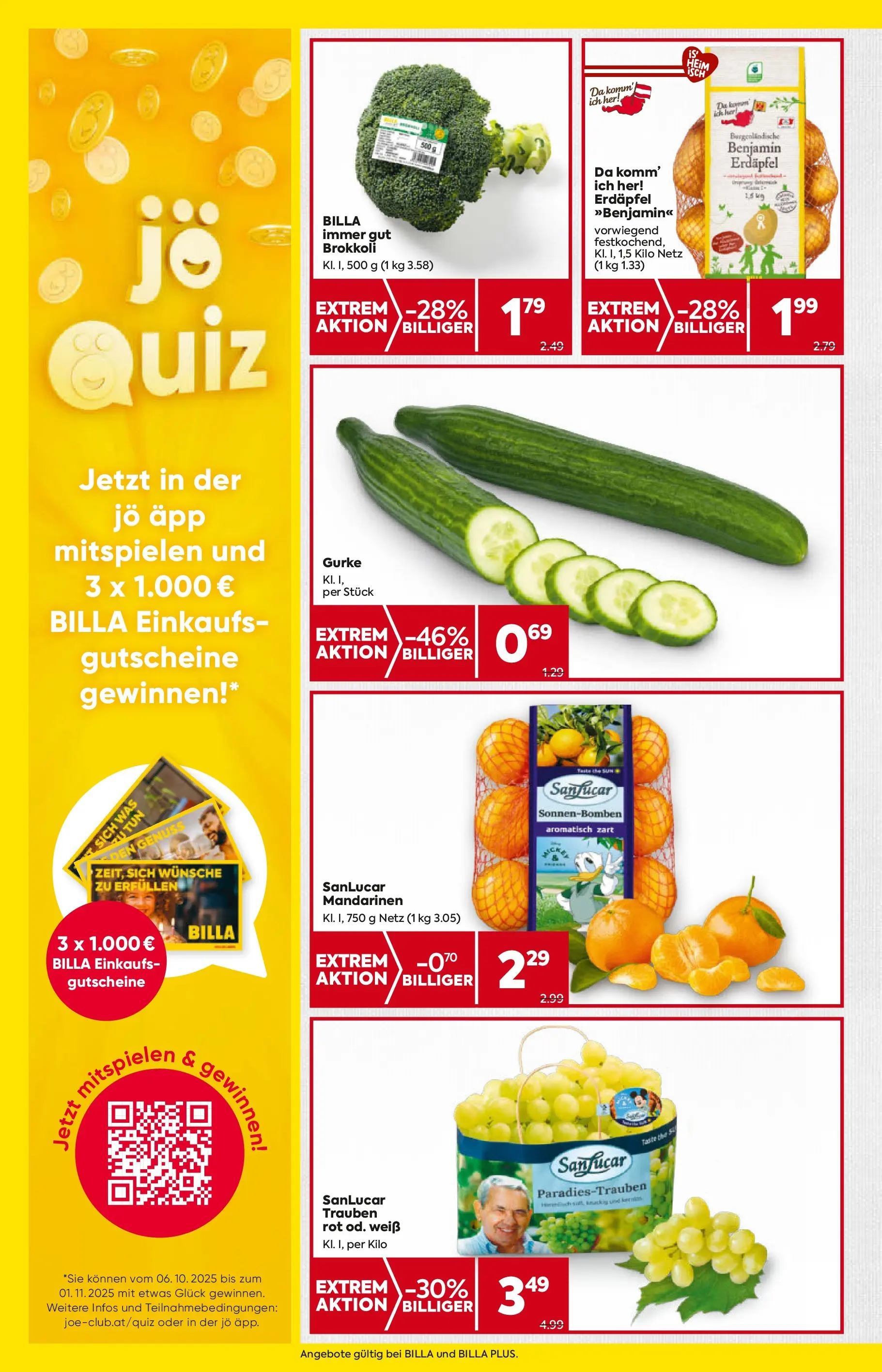 Billa Flugblatt - Wien ab 09.10.2025 - Angebote, Prospekt | Seite: 8 | Produkte: Mandarinen