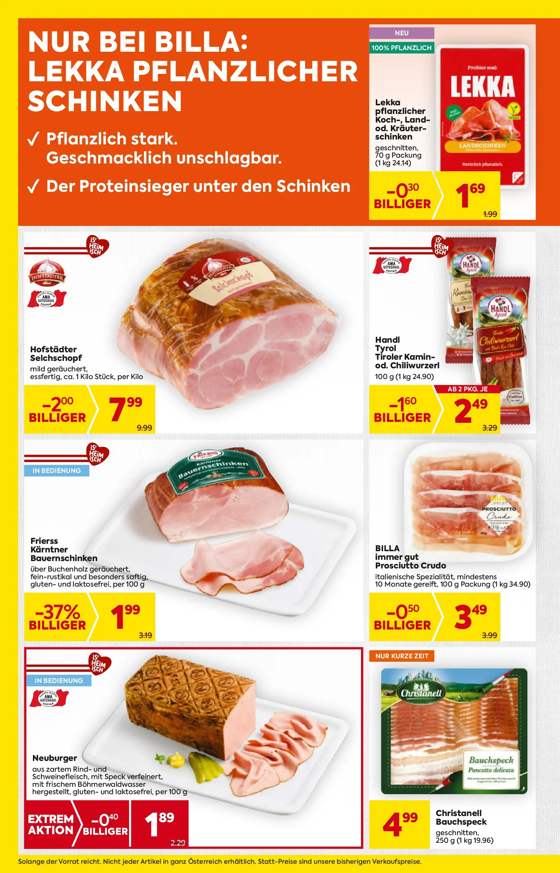 Billa Flugblatt - Wien ab 09.10.2025 - Angebote, Prospekt | Seite: 10 | Produkte: Schinken