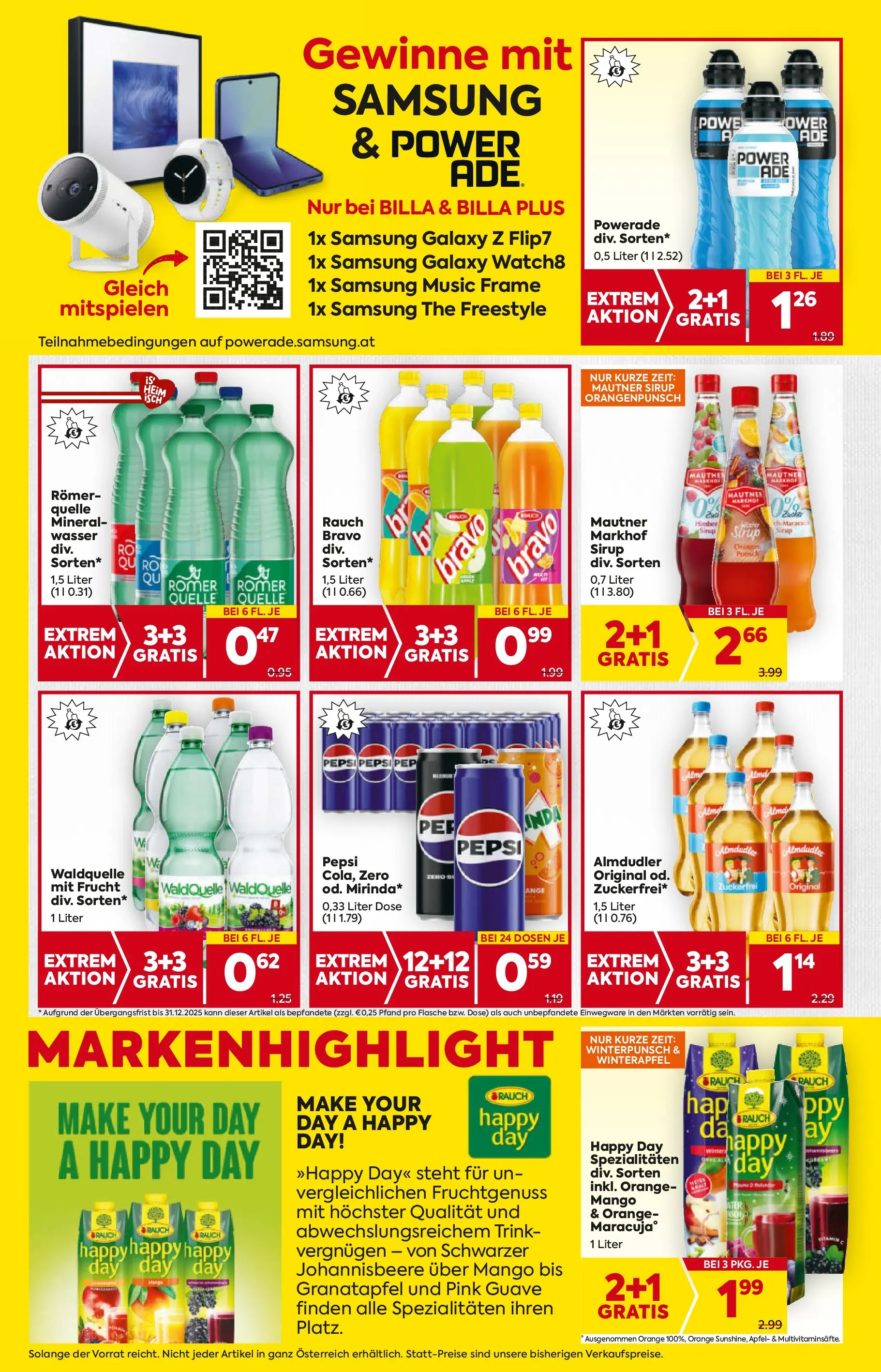 Billa Flugblatt - Wien ab 09.10.2025 - Angebote, Prospekt | Seite: 16 | Produkte: Wasser, Mango, Samsung, Äpfel