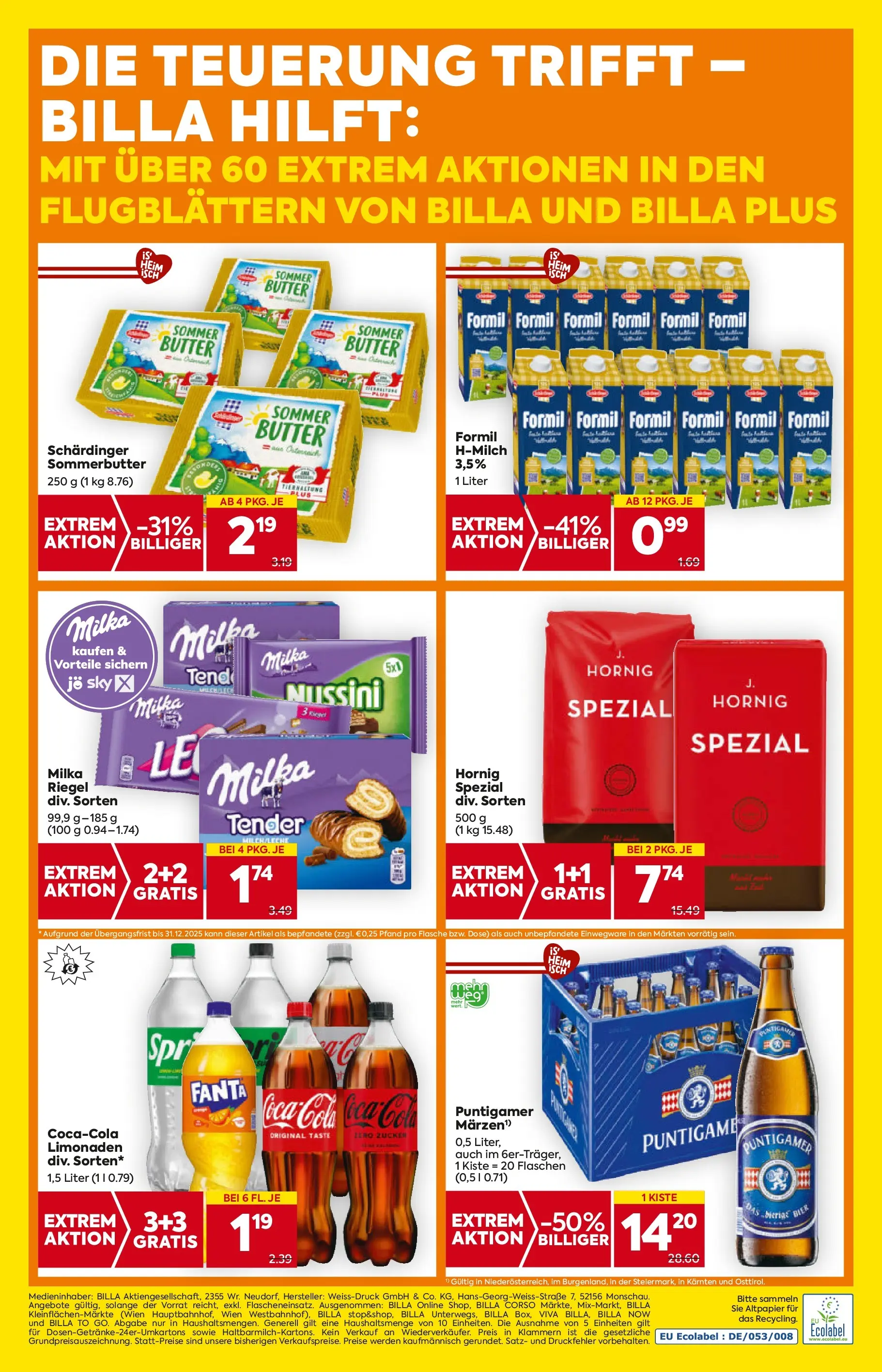 Billa Flugblatt - Bad Radkersburg, Ramsau, Fehring ab 09.10.2025 - Angebote, Prospekt | Seite: 20 | Produkte: Zucker, Butter, Bier