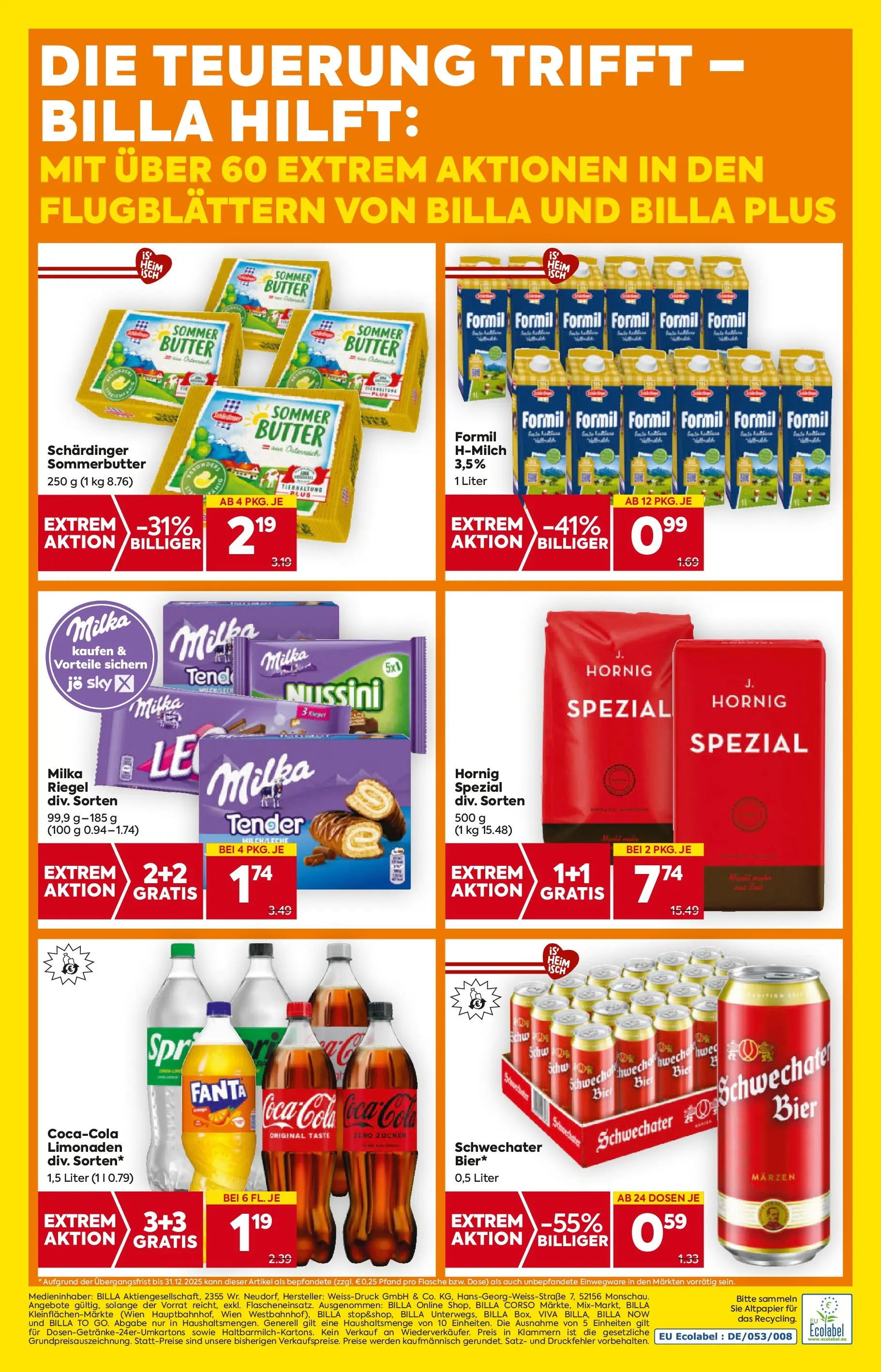 Billa Flugblatt - Wien ab 09.10.2025 - Angebote, Prospekt | Seite: 20 | Produkte: Zucker, Butter, Bier