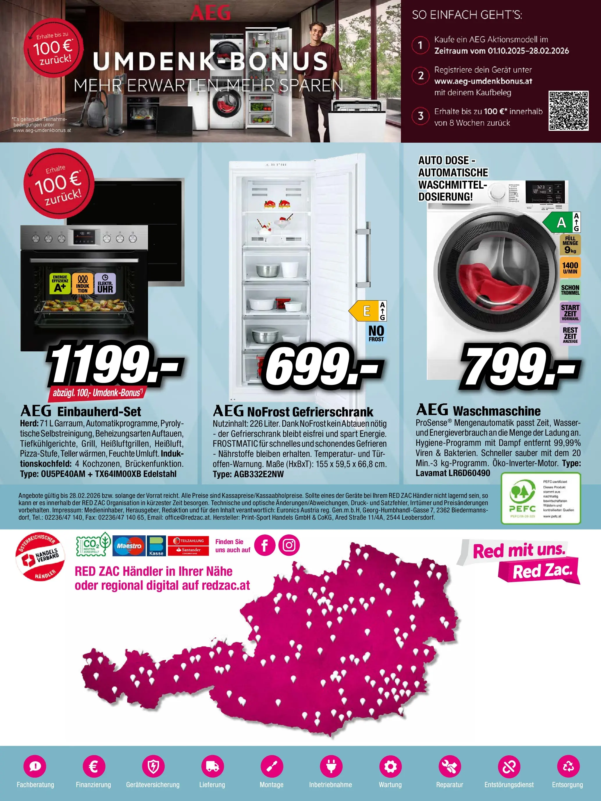 RED ZAC Besser Trocken Als Nass - Kufstein von 20.10.2025 - Aktuelle Angebote | Seite: 8 | Produkte: Wasser, Gefrierschrank, Herd, Waschmittel