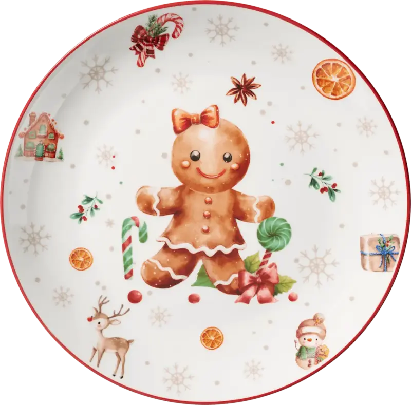 Dekorieren & Einrichten Teller Lebkuchenmädchen mit Schleife