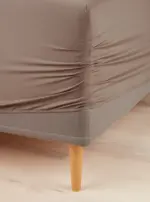 JYSK JYSK Чаршаф с ластик VIVIAN 90x200x35 цвят тъмен пясък
