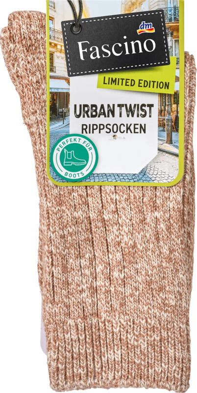 Fascino Socken in Mouliné-Optik braun Gr. 35-38