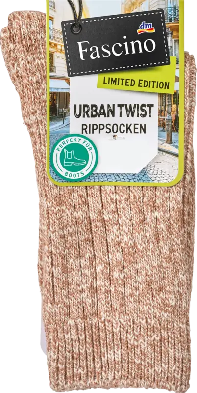 Fascino Socken in Mouliné-Optik braun Gr. 39-42