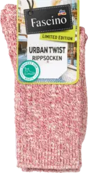 Fascino Socken in Mouliné-Optik rot Gr. 39-42