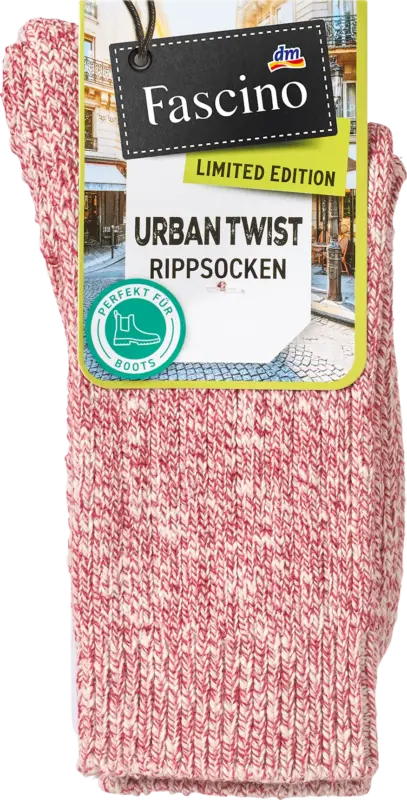 Fascino Socken in Mouliné-Optik rot Gr. 39-42