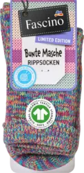 Fascino Socken in Strick-Optik mit Umschlagbund blau Gr. 39-42