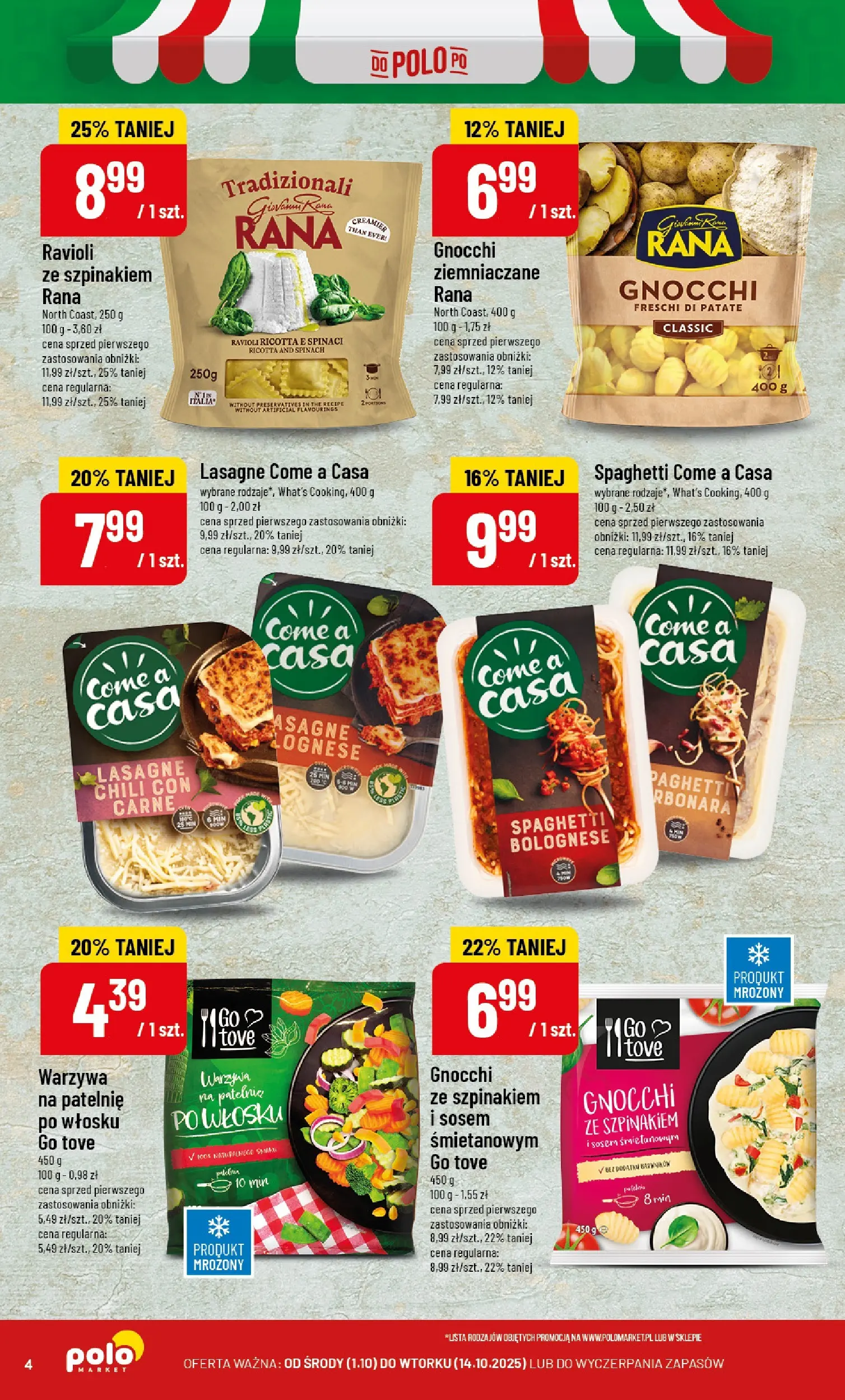 POLOmarket gazetka od jutra (01.10.2025) - Nowa PDF | Strona: 4 | Produkty: Patelnie, Gnocchi, Patelnia, Warzywa