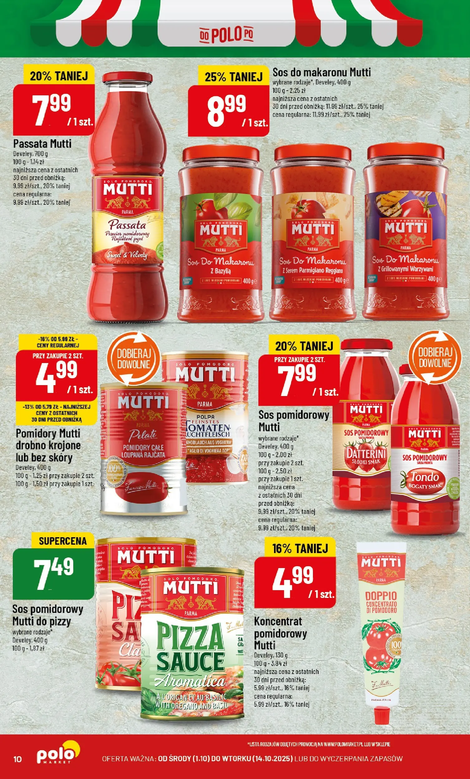POLOmarket gazetka od jutra (01.10.2025) - Nowa PDF | Strona: 10 | Produkty: Koncentrat pomidorowy, Bazylia, Pizza, Sos