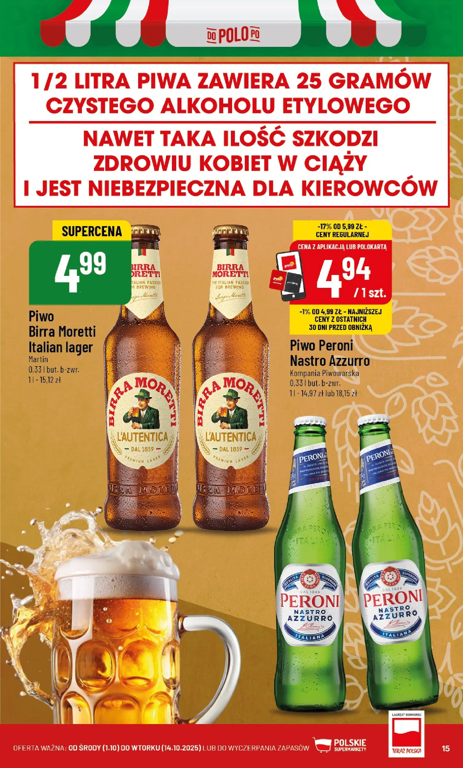 POLOmarket gazetka od jutra (01.10.2025) - Nowa PDF | Strona: 15 | Produkty: Gra, Piwo