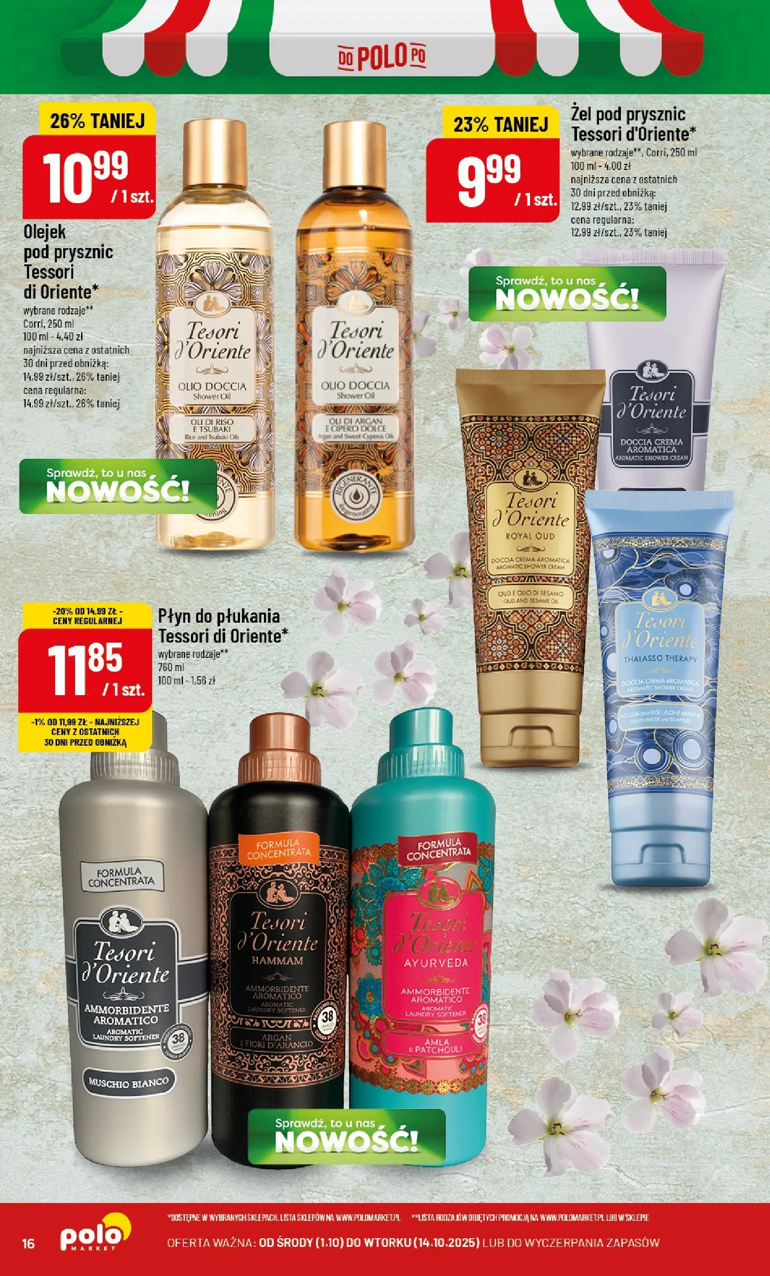 POLOmarket gazetka od jutra (01.10.2025) - Nowa PDF | Strona: 16 | Produkty: Tesori d'oriente, Prysznic, Żel pod prysznic
