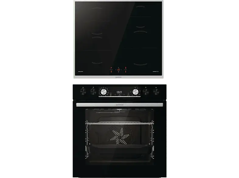 Gorenje black Set 5, Herdset inkl. Kochfeld (Induktionskochfeld, A, 77 l)