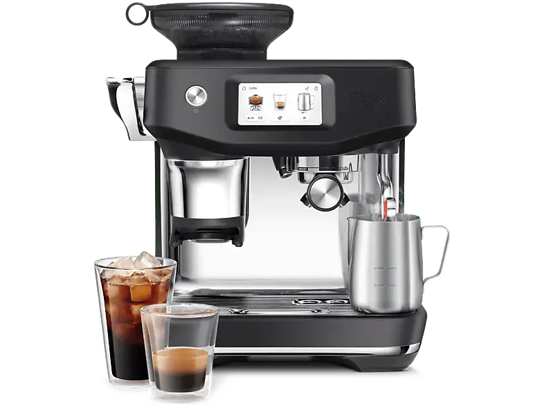 Sage SES882BTR4FEU1 the Barista Touch™ Impress mit Kaltextraktion Siebträger Kaffeemaschine (Silber, Präzisionsmahlwerk von Baratza®, 1700 Watt, 9 bar)