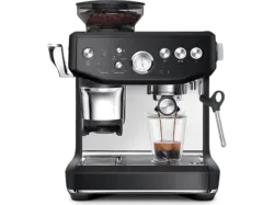 Sage theBarista Express Impress™ Siebträgermaschine (Black Truffle, mit 25 Mahlgradeinstellungen, 1850 Watt, 10 bar)