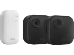 blink Outdoor 4, Sicherheitskamera (Anzahl Kameras: 2, für Außen, Nachtsichtfunktion, Batteriebetrieb, Neigbar, HD, Schwarz)