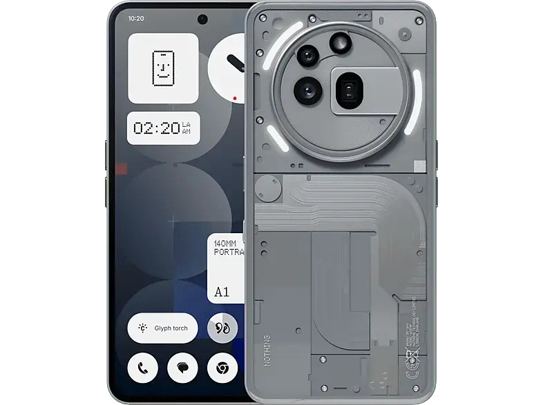 Nothing Phone (3a) Pro 256 GB, Grau, Dual SIM