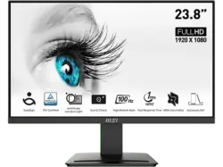 MSI pro MP2412DE 23,8 Zoll Monitor, Full-HD, 1 ms Reaktionszeit, 300 cd/m², 100 Hz, Schwarz