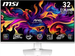 MSI MPG 321URXWDE QD-OLED 31,5 Zoll Gaming Monitor, UHD 4K, 0,03 ms Reaktionszeit, 250 cd/m², 240 Hz, Weiß