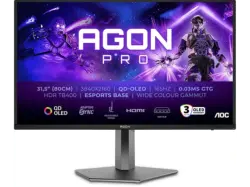 AOC AG326UD 31,5 Zoll Gaming Monitor, OLED 4K, 0,03 ms Reaktionszeit, 1000 cd/m², 165 Hz, Dunkelgrau/Schwarz