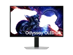 Samsung Odyssey OLED G60SF 27 Zoll Gaming Monitor, QHD, 0,03 ms Reaktionszeit, 300 cd/m², 500 Hz, silver