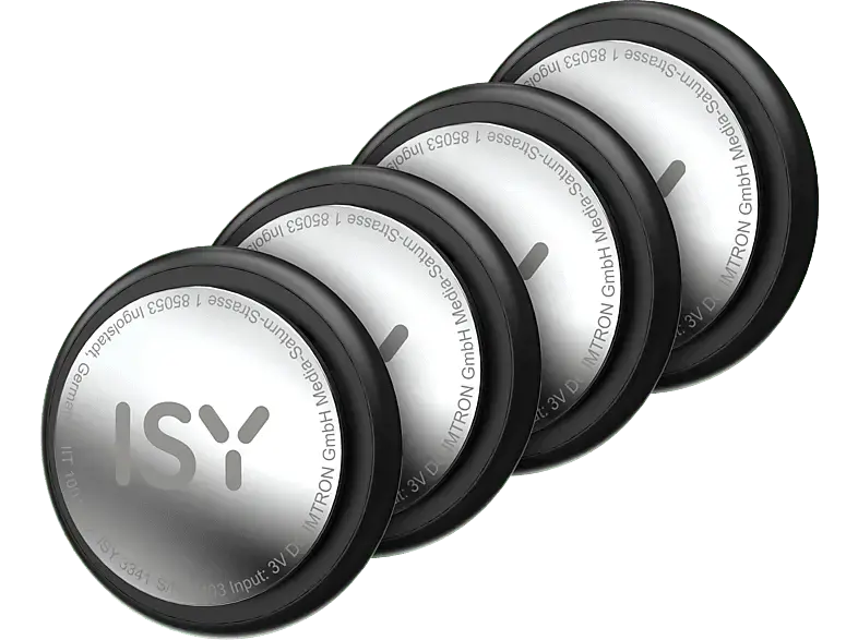 ISY IIT 1000 smarter Objektfinder/AirTag, 4 Stück, Silber AirTag