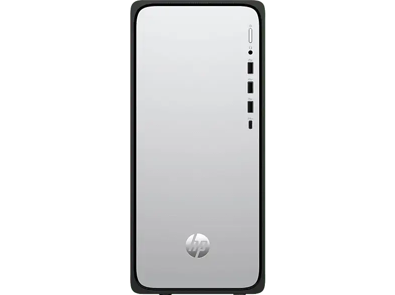 HP OmniDesk Desktop M02-0906ng PC, Intel® Core™ i3 Prozessor 14100, 8 GB RAM SSD, UHD Graphics, Windows 11 Home, Meteor Silver/Jack Black; Desktop PC