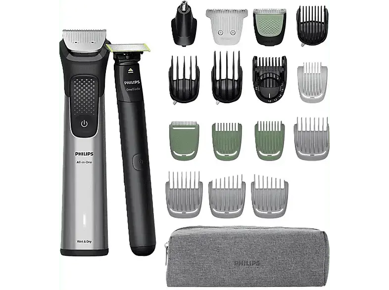 Philips MG9558/15 9000 Series Multigroom All-in-One Trimmer, Grau/Schwarz, Akkubetrieb