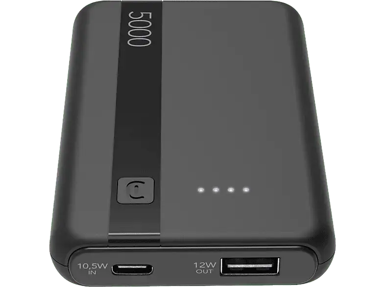 Cellular Line PBenTRY5000K Powerbank Entry, 5000mAh, 12 Watt, Schwarz