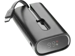 Cellular Line PBLink10000K Powerbank, 10000mAh, 20 Watt, integriertes USB-C-Kabel, Schwarz