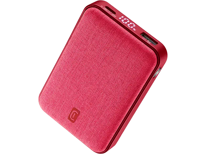 Cellular Line PBGLAM10000PDR Power Bank Glam, 10000 mAh, Delivery, Rot; Powerbank