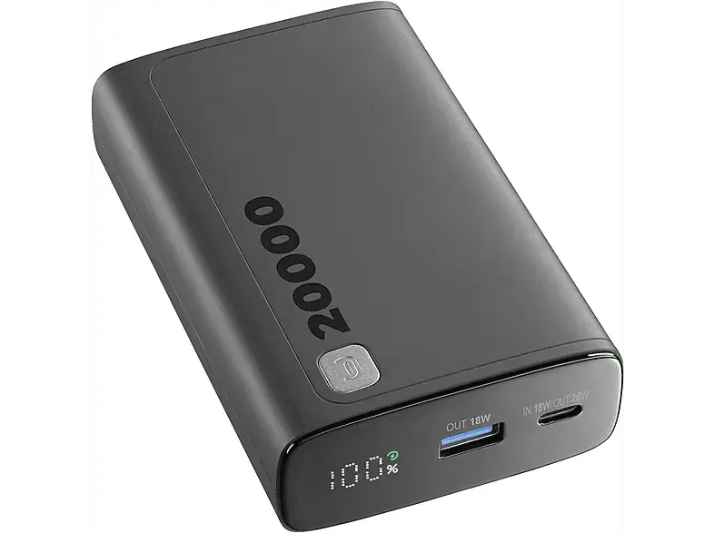 Cellular Line Powerbank elite 20W 20000mAh, Schwarz