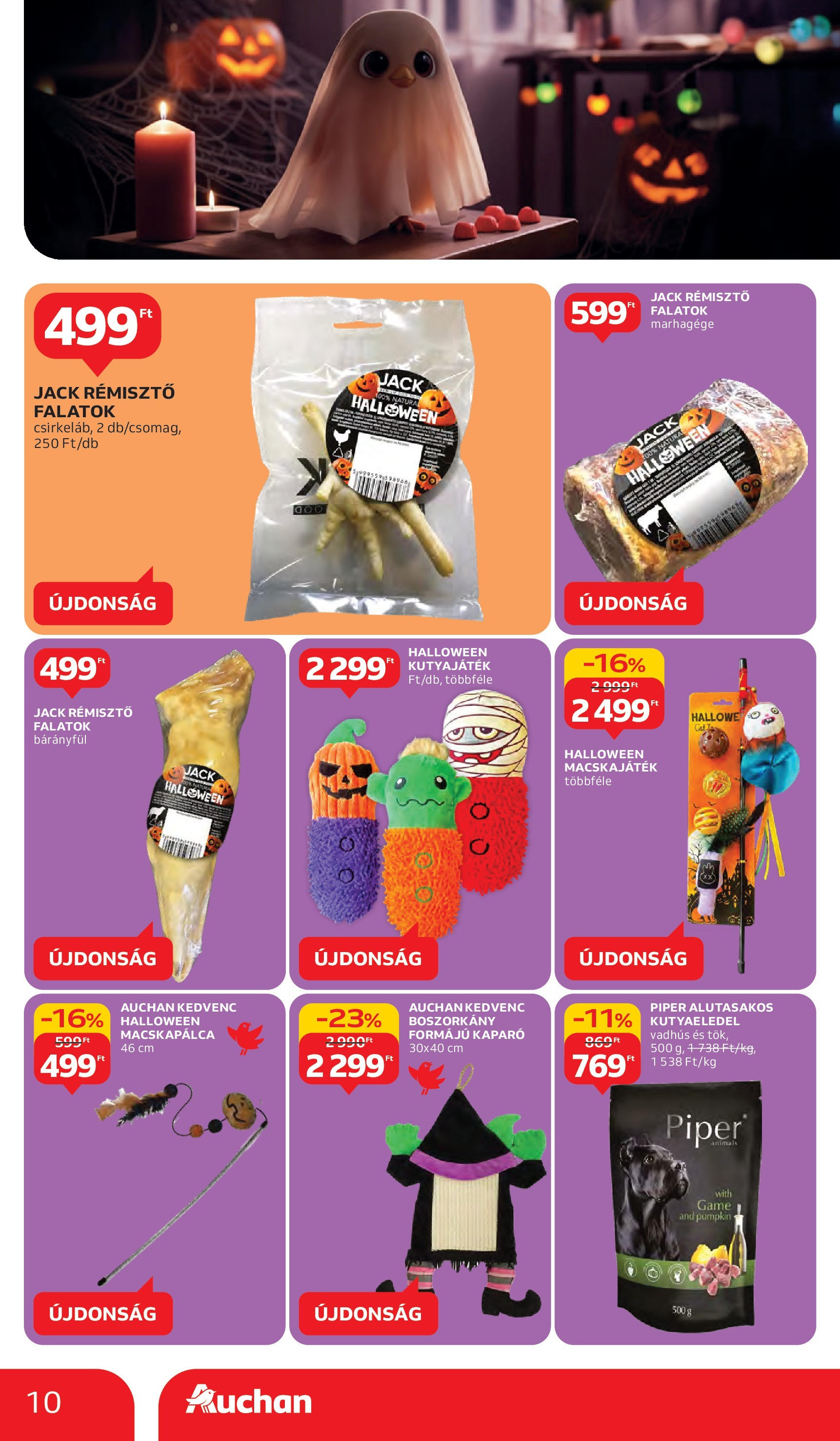 Auchan - Auchan újság érvényessége 10.08.-ig - 2025.10.03. -tól/töl > akció, lapozható szórólap 🛍️ | Oldal: 10 | Termékek: Kutyaeledel, Vadhús