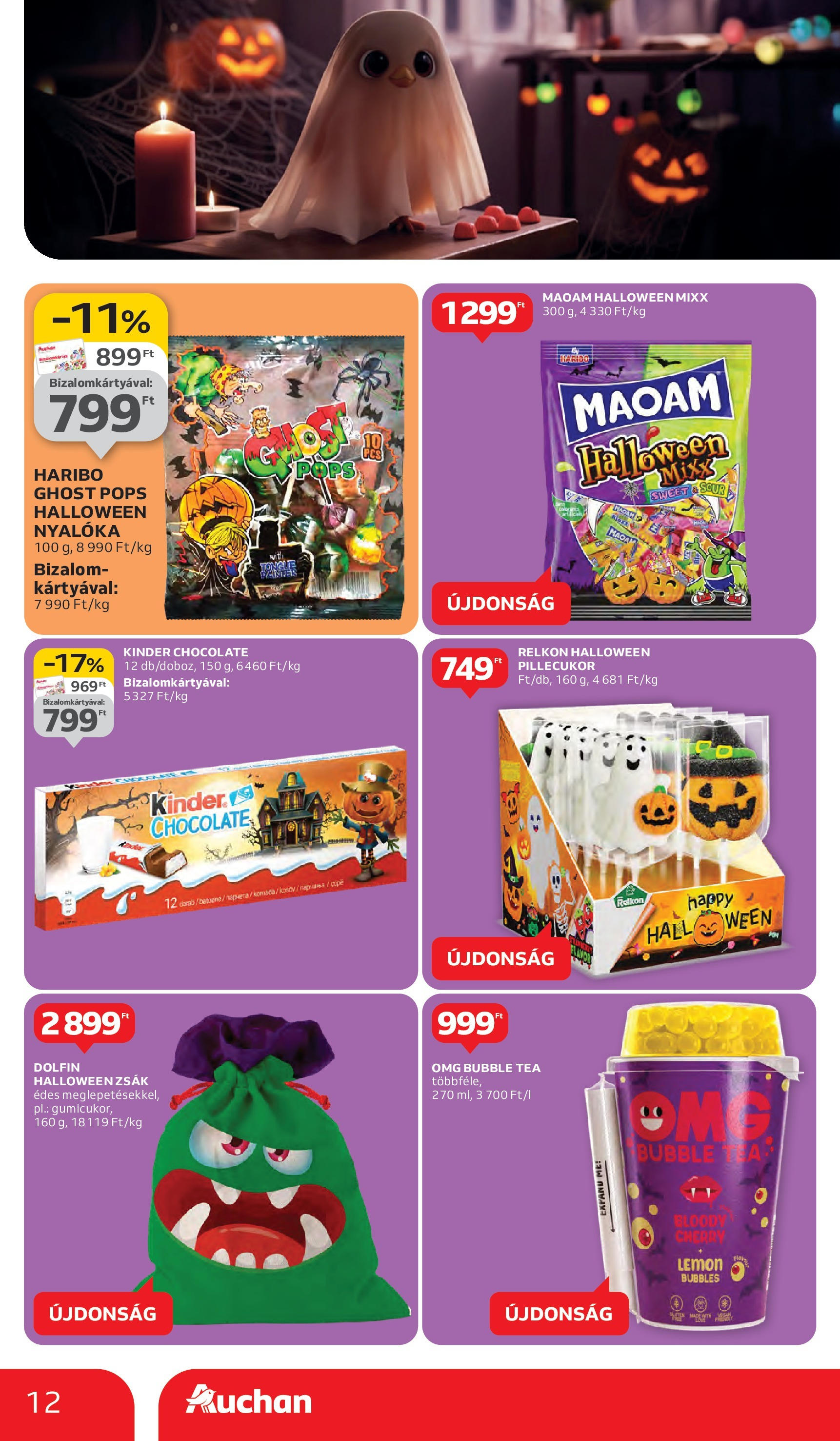 Auchan - Auchan újság érvényessége 10.08.-ig - 2025.10.03. -tól/töl > akció, lapozható szórólap 🛍️ | Oldal: 12 | Termékek: Nyalóka, Pillecukor, Tea