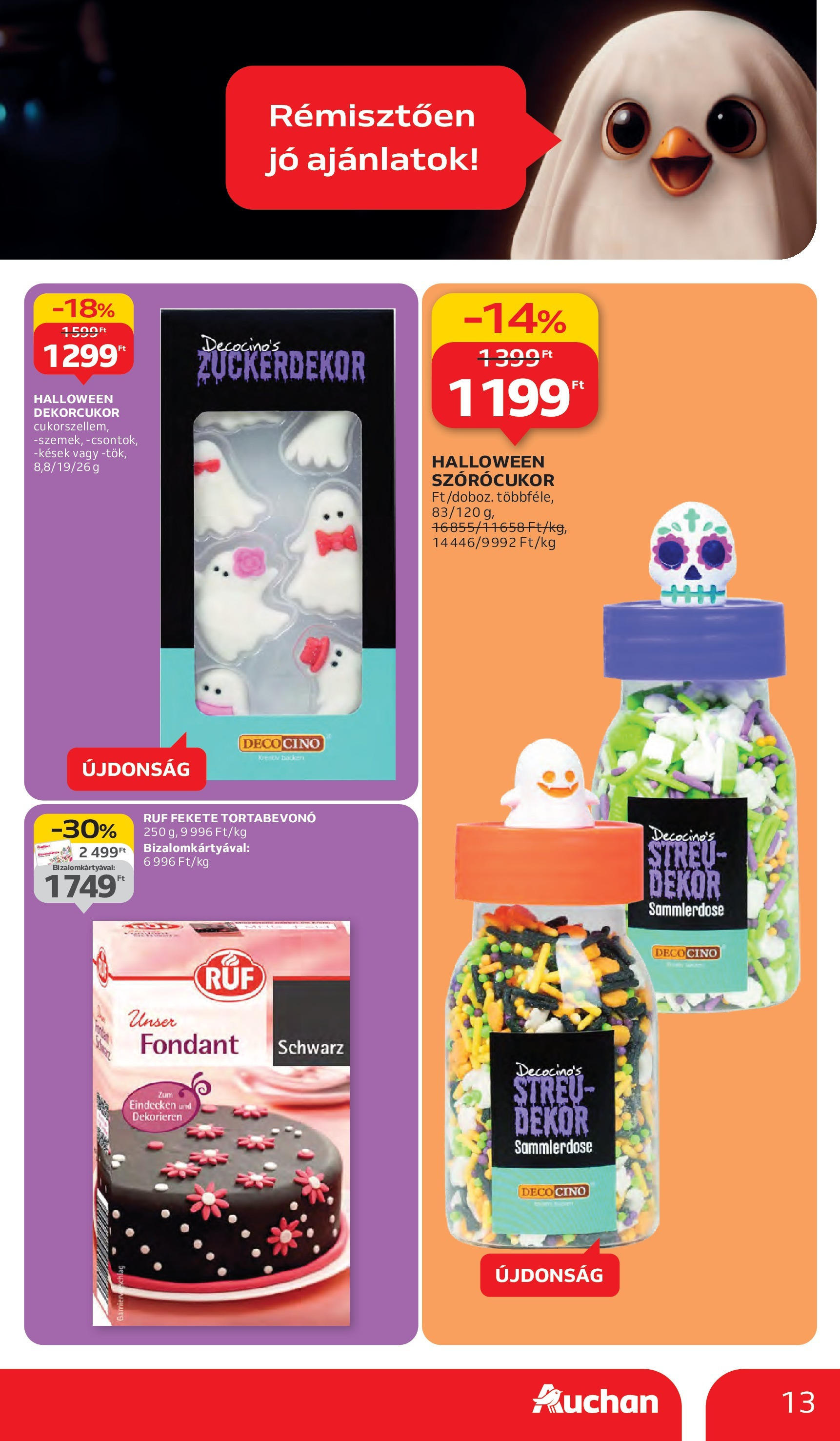 Auchan - Auchan újság érvényessége 10.08.-ig - 2025.10.03. -tól/töl > akció, lapozható szórólap 🛍️ | Oldal: 13 | Termékek: Tortabevonó