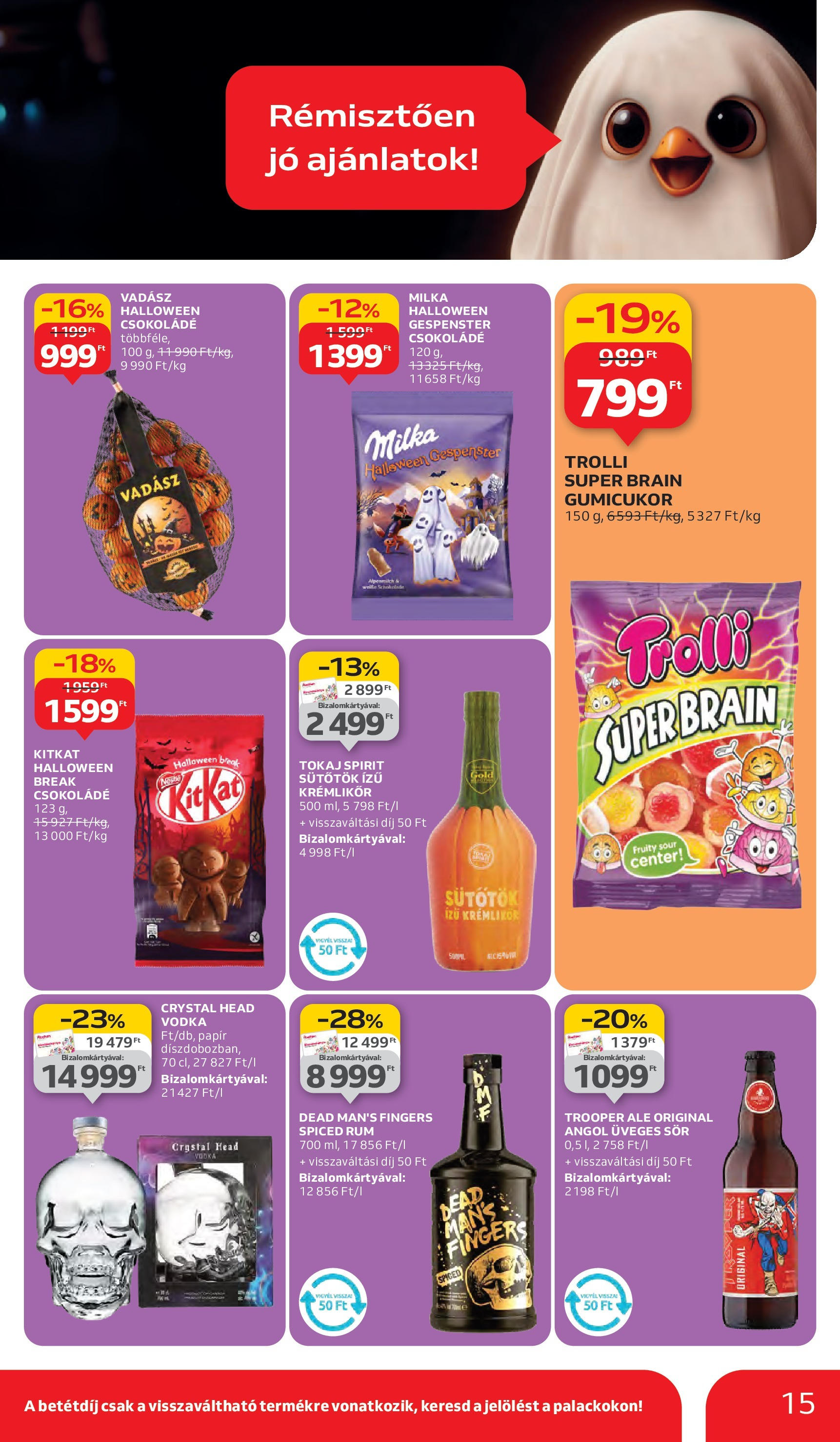 Auchan - Auchan újság érvényessége 10.08.-ig - 2025.10.03. -tól/töl > akció, lapozható szórólap 🛍️ | Oldal: 15 | Termékek: Sütőtök, Rum, Csokoládé, Vodka
