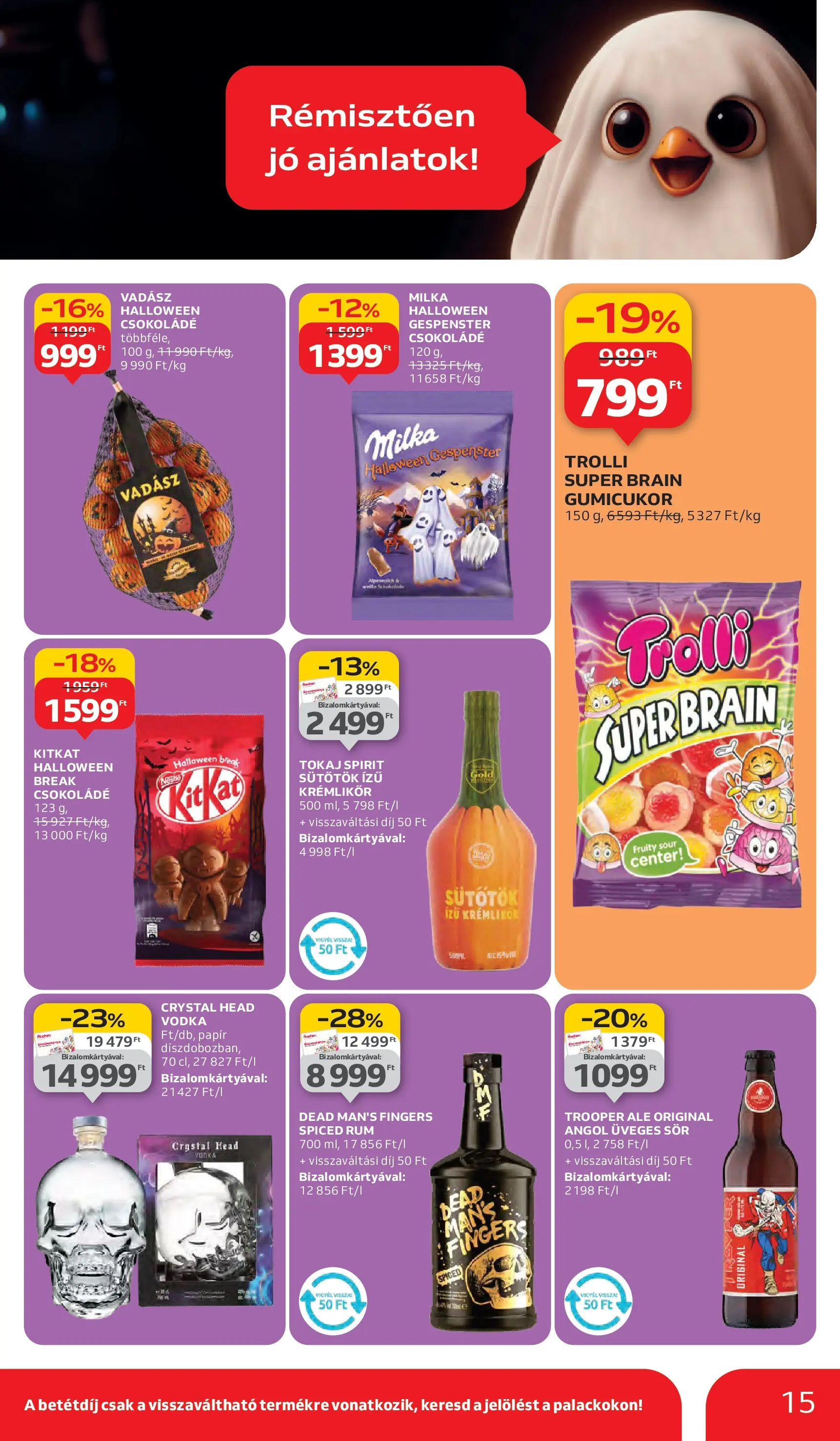 Auchan Akciós újság Szeged - 2025.10.02. -tól/töl > akció, lapozható szórólap 🛍️ | Oldal: 15 | Termékek: Sütőtök, Gumicukor, Sör, Vodka