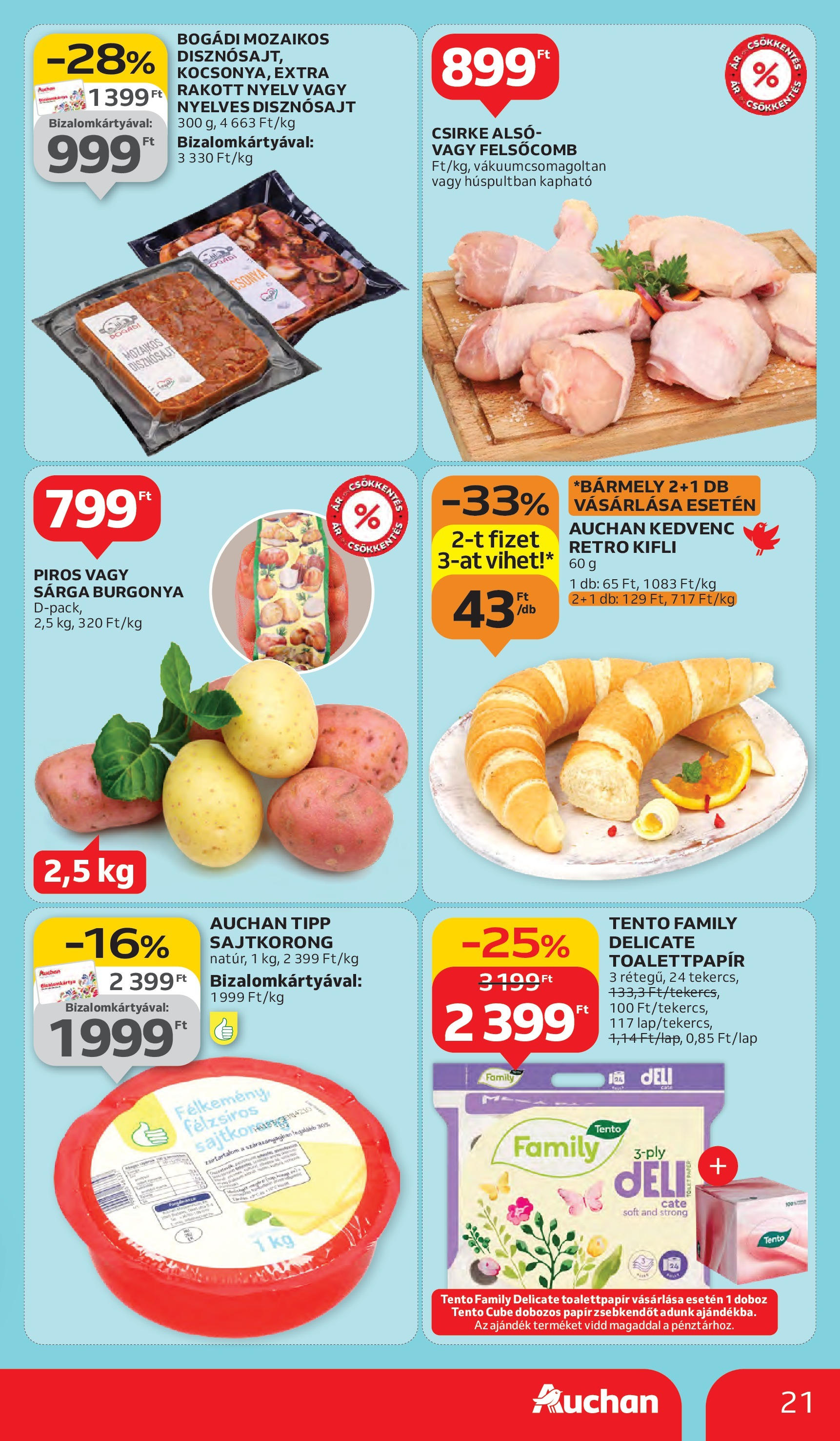 Auchan - Auchan újság érvényessége 10.08.-ig - 2025.10.03. -tól/töl > akció, lapozható szórólap 🛍️ | Oldal: 21 | Termékek: Burgonya, Kifli, Doboz