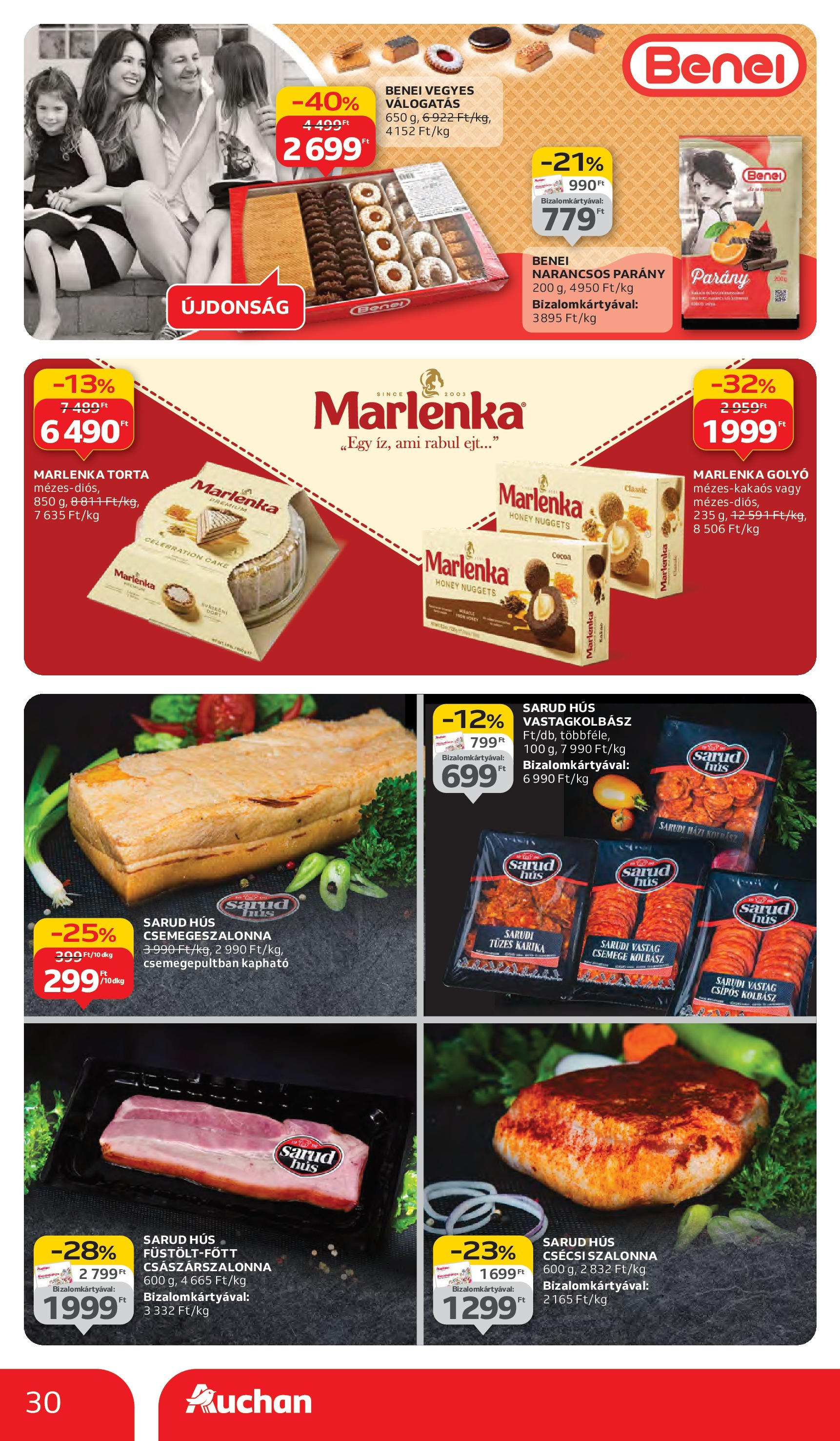 Auchan - Auchan újság érvényessége 10.08.-ig - 2025.10.03. -tól/töl > akció, lapozható szórólap 🛍️ | Oldal: 30 | Termékek: Kolbász, Nuggets, Vastagkolbász, Szalonna