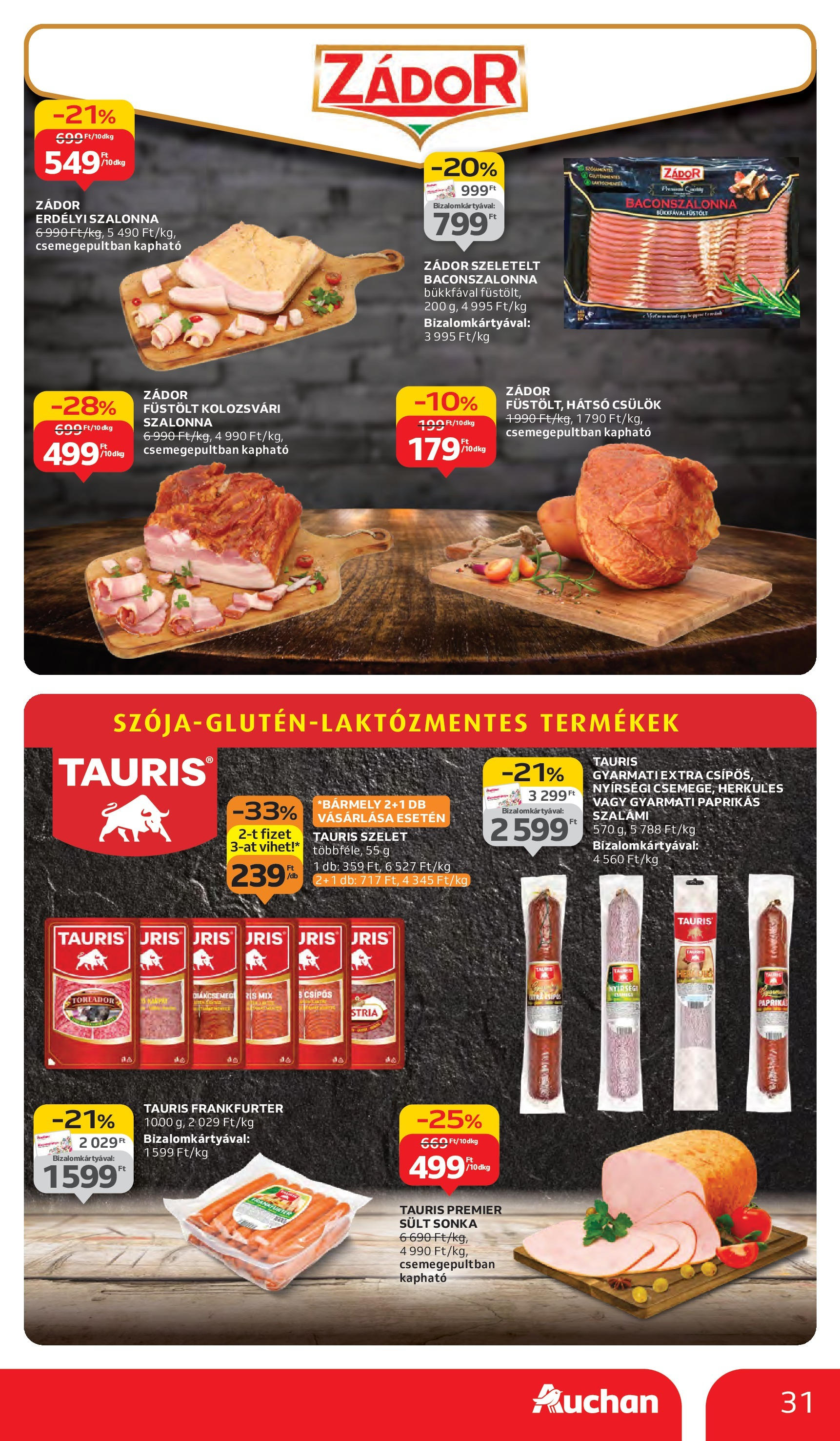 Auchan - Auchan újság érvényessége 10.08.-ig - 2025.10.03. -tól/töl > akció, lapozható szórólap 🛍️ | Oldal: 31 | Termékek: Sonka, Szalámi, Szalonna