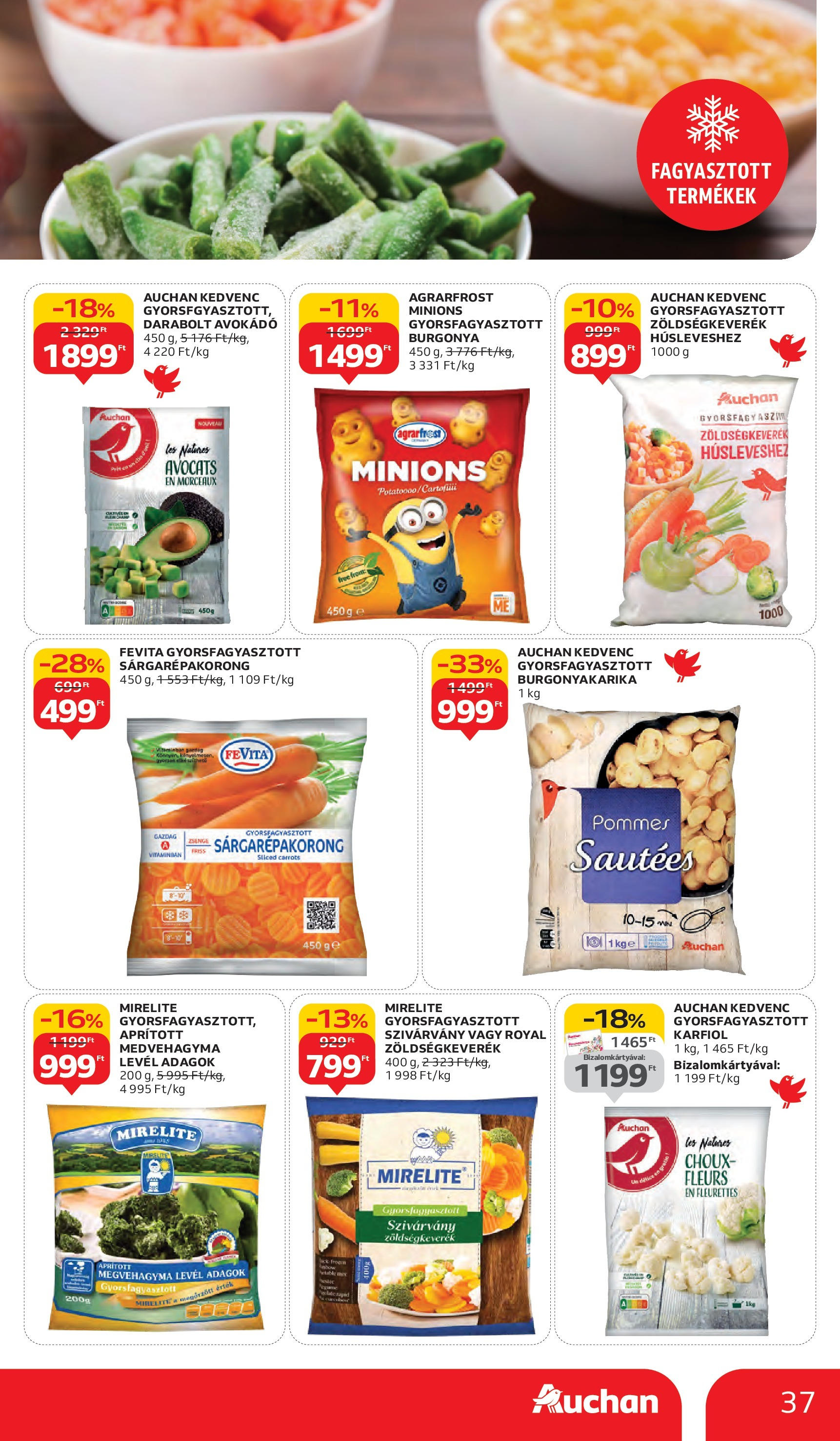 Auchan - Auchan újság érvényessége 10.08.-ig - 2025.10.03. -tól/töl > akció, lapozható szórólap 🛍️ | Oldal: 37 | Termékek: Karfiol, Burgonya, Zöldségkeverék, Avokádó