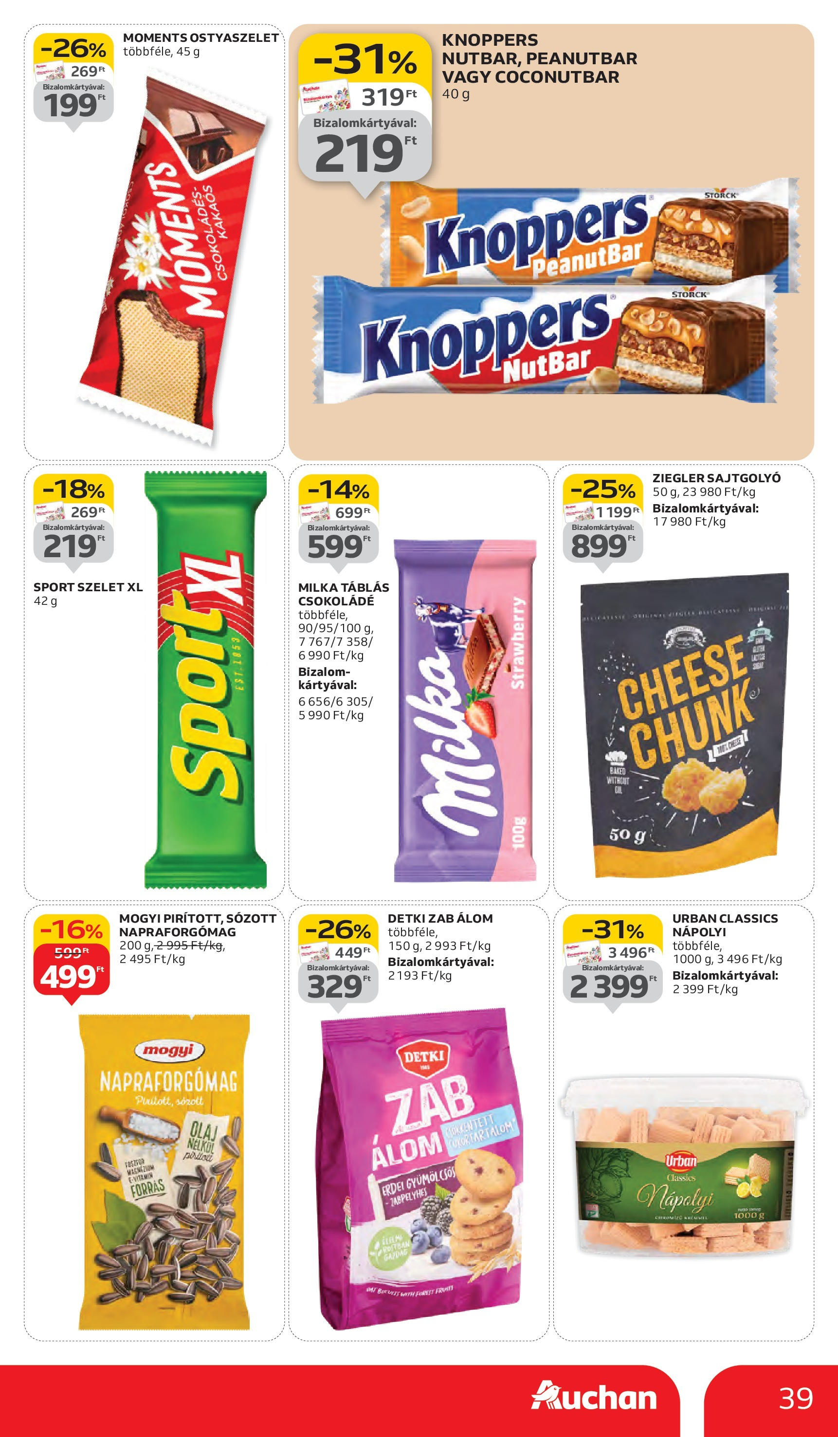 Auchan - Auchan újság érvényessége 10.08.-ig - 2025.10.03. -tól/töl > akció, lapozható szórólap 🛍️ | Oldal: 39 | Termékek: Napraforgómag, Csokoládé, Nápolyi