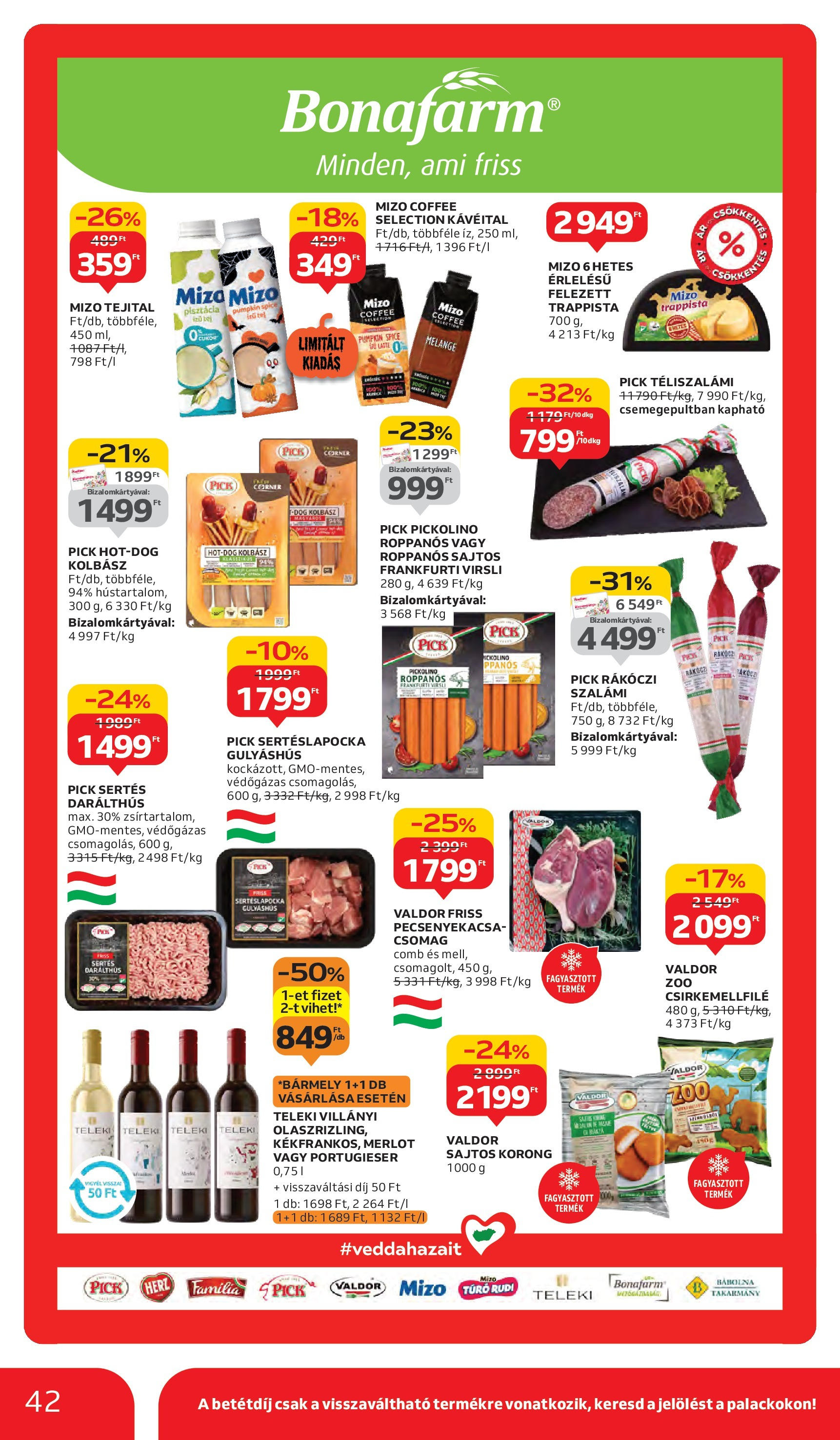 Auchan - Auchan újság érvényessége 10.08.-ig - 2025.10.03. -tól/töl > akció, lapozható szórólap 🛍️ | Oldal: 42 | Termékek: Kolbász, Sertéslapocka, Szalámi, Túró